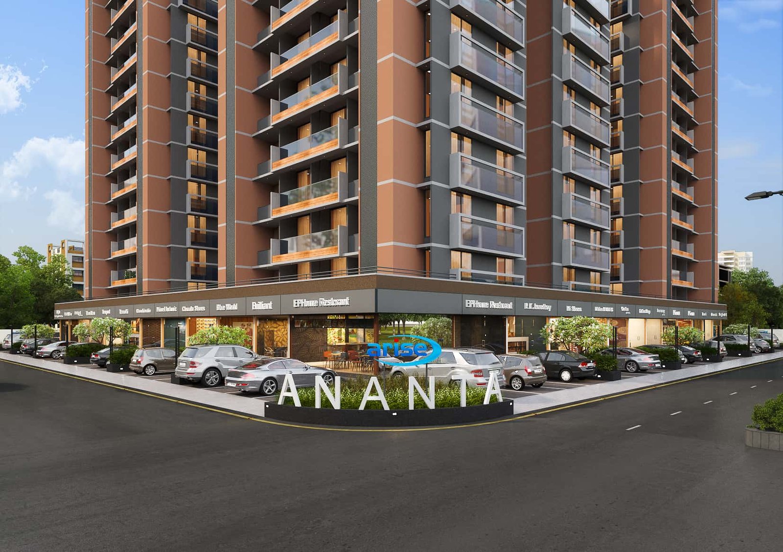 - Arise Ananta – Green Mixed-Use High-Rise in Ahmedabad - Sustainable 2 BHK Apartments & Shops Arise Ananta - IGBC Platinum Pre-certified Arise Ananta Ahmedabad - Radhe Buildcon’s Eco-Friendly High-Rise Arise Ananta - Arise Ananta – Sustainable Mixed-Use High-Rise in Ahmedabad - Eco-Friendly 2 BHK Apartments & Retail at Arise Ananta - IGBC Platinum Green Homes: Arise Ananta by Radhe Buildcon - Arise Ananta exterior with green terraces and modern façade - 2 BHK apartment interior featuring passive design at Arise Ananta - Ground-floor retail shops at Arise Ananta high-rise - Fenestration patterns and broken symmetry on Arise Ananta façade - IGBC Platinum Green Homes certification plaque at Arise Anant