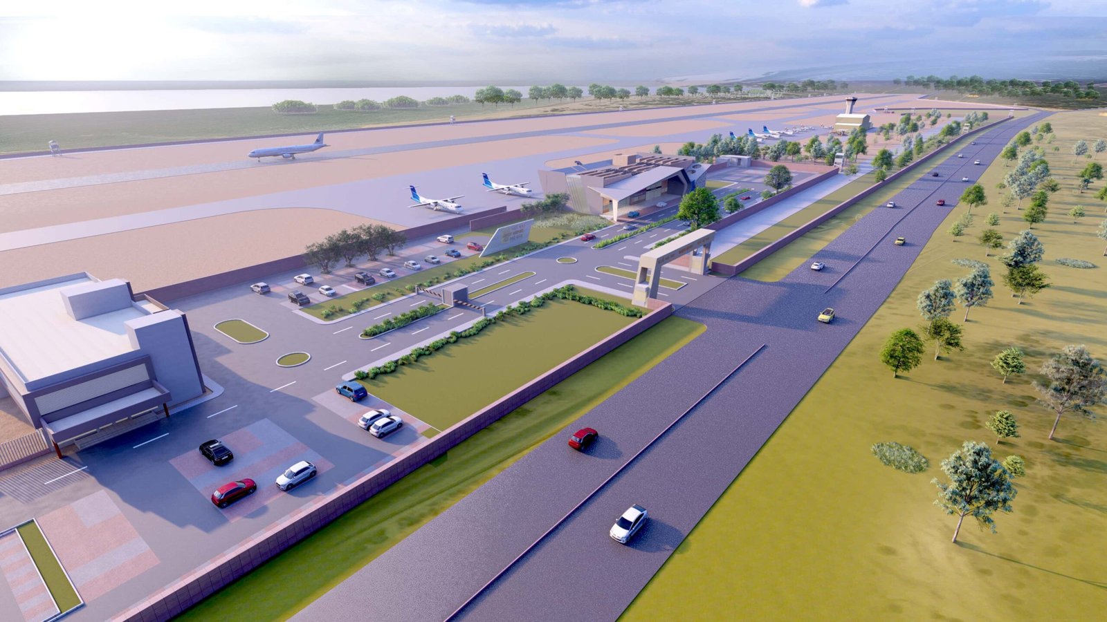- Aerodrome Complex – Sustainable Public Aviation Hub - Low-Carbon Aerodrome Facility Eco-Innovation in Aviation - Green-Airport Infrastructure & Design Aerodrome Complex - Eco-Conscious Aerodrome Architecture & Landscape - Aerodrome Complex – Pioneering Sustainable Aviation Design - Low-Carbon Public Aerodrome with Green Architecture - Eco-Conscious Infrastructure & Landscape at the Aerodrome Complex - Aerodrome Complex exterior with living green walls and solar canopy - Energy-efficient glass facade and eco-landscaping at Aerodrome Complex - Adaptive hangar interior featuring modular spaces and natural light - Rainwater harvesting tanks and solar panels at Aerodrome Complex - Public terminal area showcasing green architecture and low-carbon design