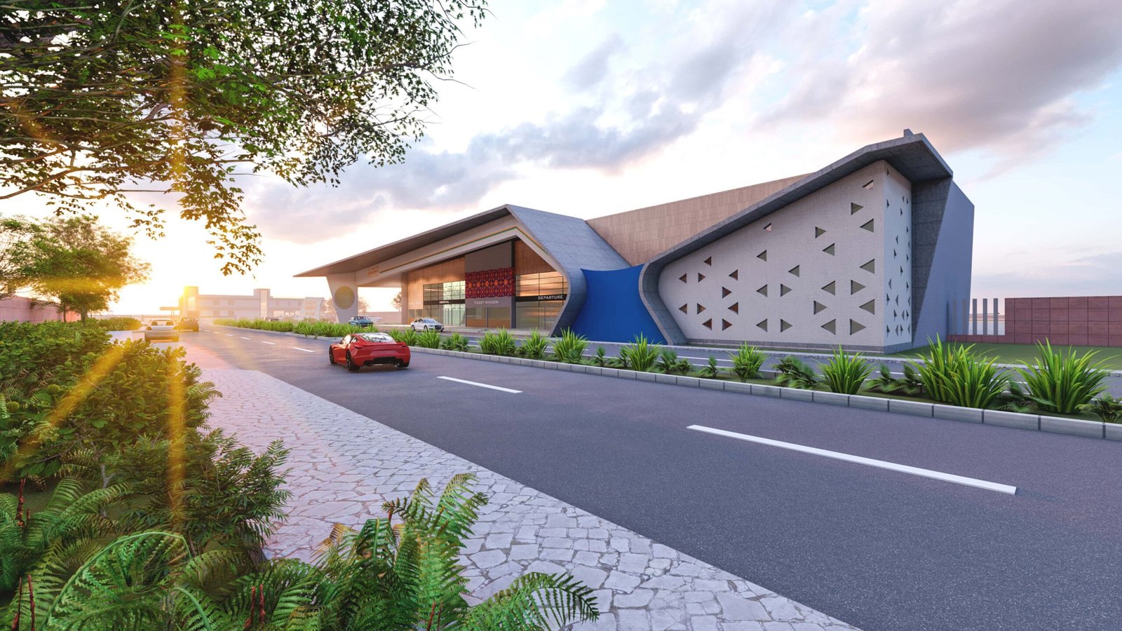 - Aerodrome Complex – Sustainable Public Aviation Hub - Low-Carbon Aerodrome Facility Eco-Innovation in Aviation - Green-Airport Infrastructure & Design Aerodrome Complex - Eco-Conscious Aerodrome Architecture & Landscape - Aerodrome Complex – Pioneering Sustainable Aviation Design - Low-Carbon Public Aerodrome with Green Architecture - Eco-Conscious Infrastructure & Landscape at the Aerodrome Complex - Aerodrome Complex exterior with living green walls and solar canopy - Energy-efficient glass facade and eco-landscaping at Aerodrome Complex - Adaptive hangar interior featuring modular spaces and natural light - Rainwater harvesting tanks and solar panels at Aerodrome Complex - Public terminal area showcasing green architecture and low-carbon design