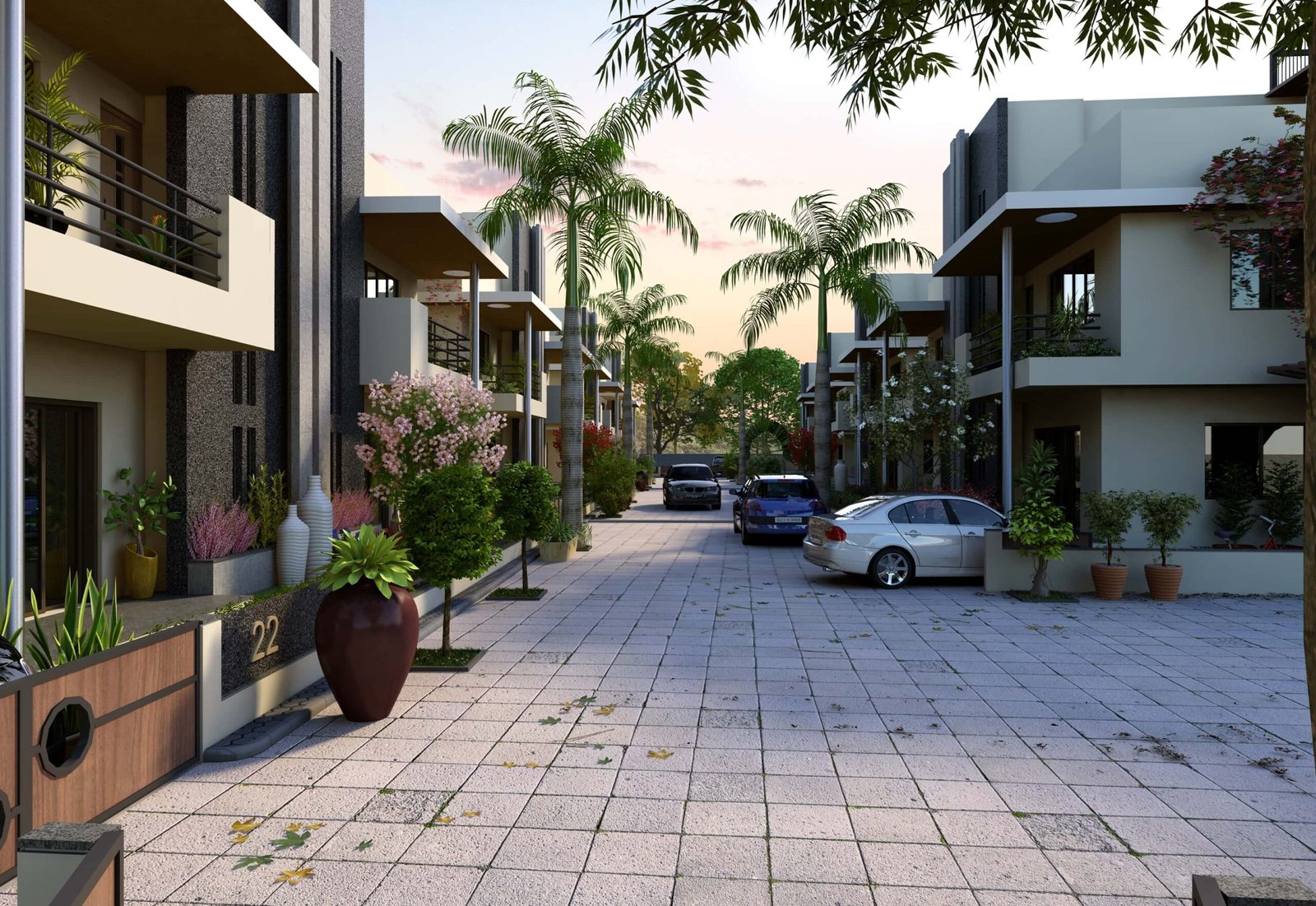 - The contemporary façade of DevVrat Bungalows makes a bold statement with its clean geometric lines and serene landscaping. - Sunlit, open-concept interior at DevVrat Bungalows emphasizes spaciousness and seamless flow. - DevVrat Bungalows’ marriage of modern architecture and lush landscape design creates a tranquil residential retreat. - Premium materials and minimalist décor elevate the interiors of DevVrat Bungalows to a new standard of luxury. - Indoor-outdoor continuity at DevVrat Bungalows transforms everyday living into a harmonious experience.