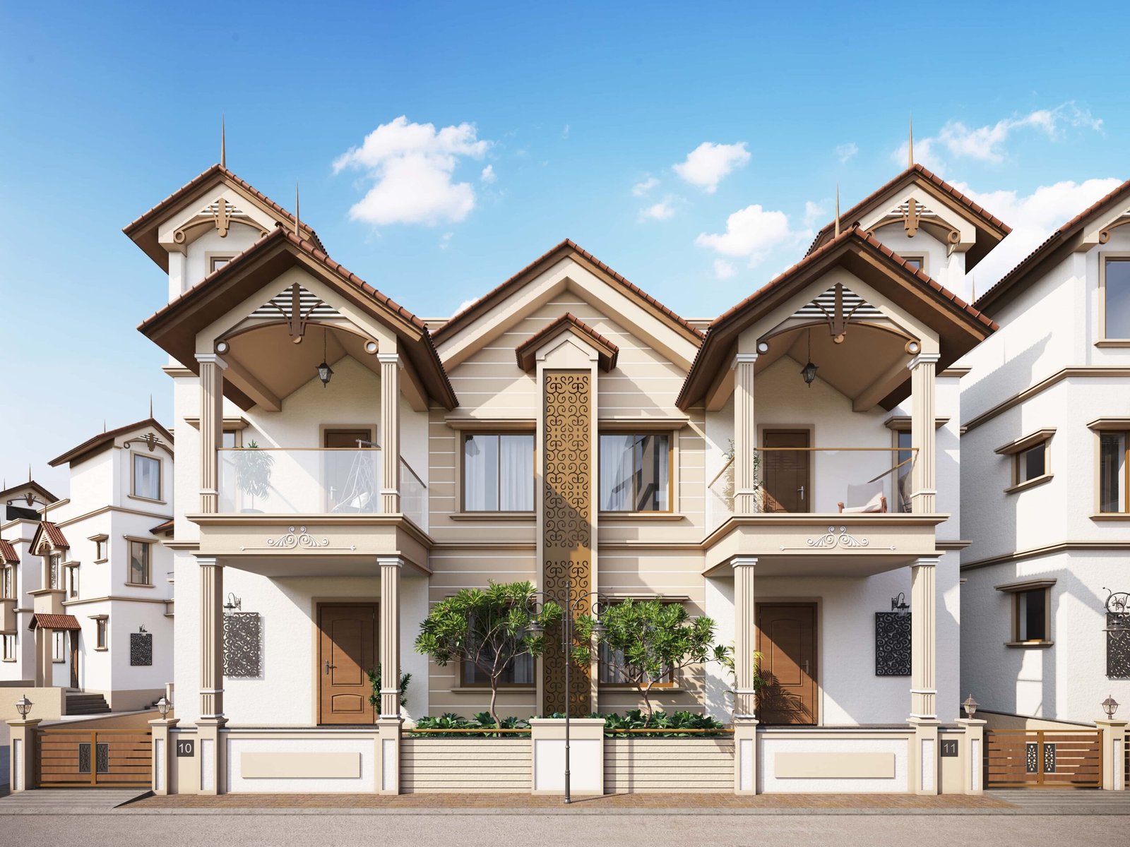 - Kalp Heritage – Colonial Style 3 BHK Bungalows in Mehsana - Kalp Heritage by Shree Hari Buildcon Mehsana Residential Project - Traditional Indian Bungalows with Landscape Design Kalp Heritage - 3 BHK Heritage Bungalows in Mehsana Kalp Groups - Kalp Heritage – Colonial Style Bungalows in Mehsana - 3 BHK Residential Scheme by Shree Hari Buildcon - Kalp Heritage – Traditional Architecture Meets Modern Living - Kalp Heritage entrance with Doric column and colonial façade - Gabled roof bungalow design in Mehsana’s Kalp Heritage - Landscaped open spaces in Kalp Heritage residential scheme - Symmetrical windows and neutral tones in Kalp Heritage bungalows - Community-friendly layout with green areas at Kalp Heritage