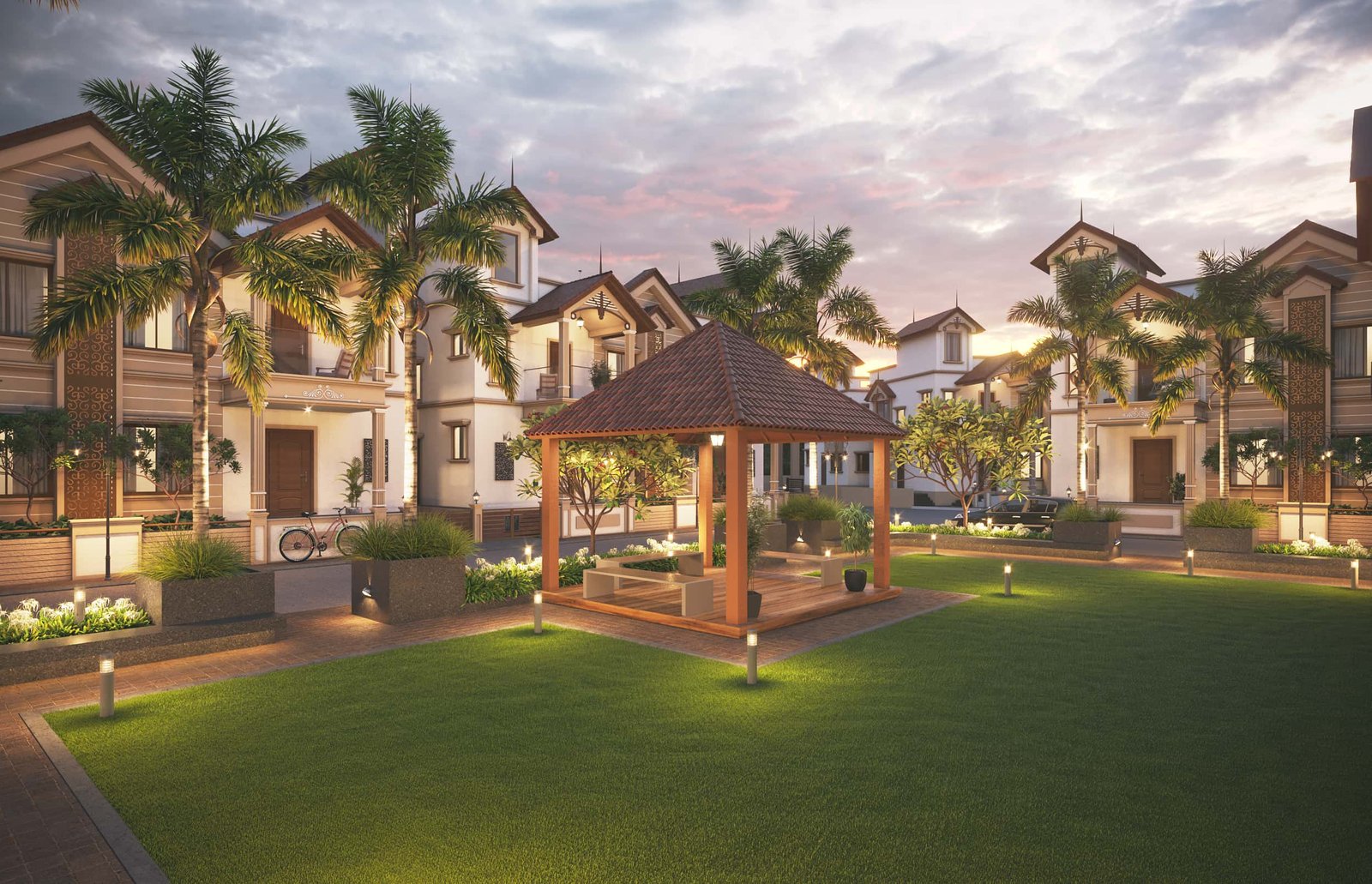 - Kalp Heritage – Colonial Style 3 BHK Bungalows in Mehsana - Kalp Heritage by Shree Hari Buildcon Mehsana Residential Project - Traditional Indian Bungalows with Landscape Design Kalp Heritage - 3 BHK Heritage Bungalows in Mehsana Kalp Groups - Kalp Heritage – Colonial Style Bungalows in Mehsana - 3 BHK Residential Scheme by Shree Hari Buildcon - Kalp Heritage – Traditional Architecture Meets Modern Living - Kalp Heritage entrance with Doric column and colonial façade - Gabled roof bungalow design in Mehsana’s Kalp Heritage - Landscaped open spaces in Kalp Heritage residential scheme - Symmetrical windows and neutral tones in Kalp Heritage bungalows - Community-friendly layout with green areas at Kalp Heritage