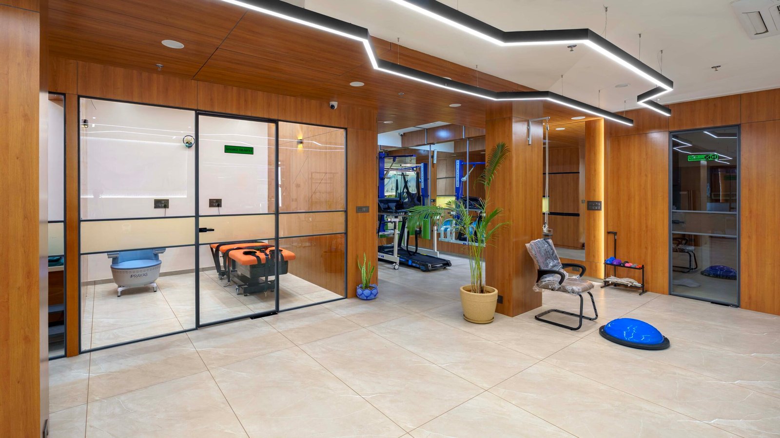 Hospital interior designers in Ahmedabad, physiotherapy clinic design Gujarat, healthcare architects Ahmedabad